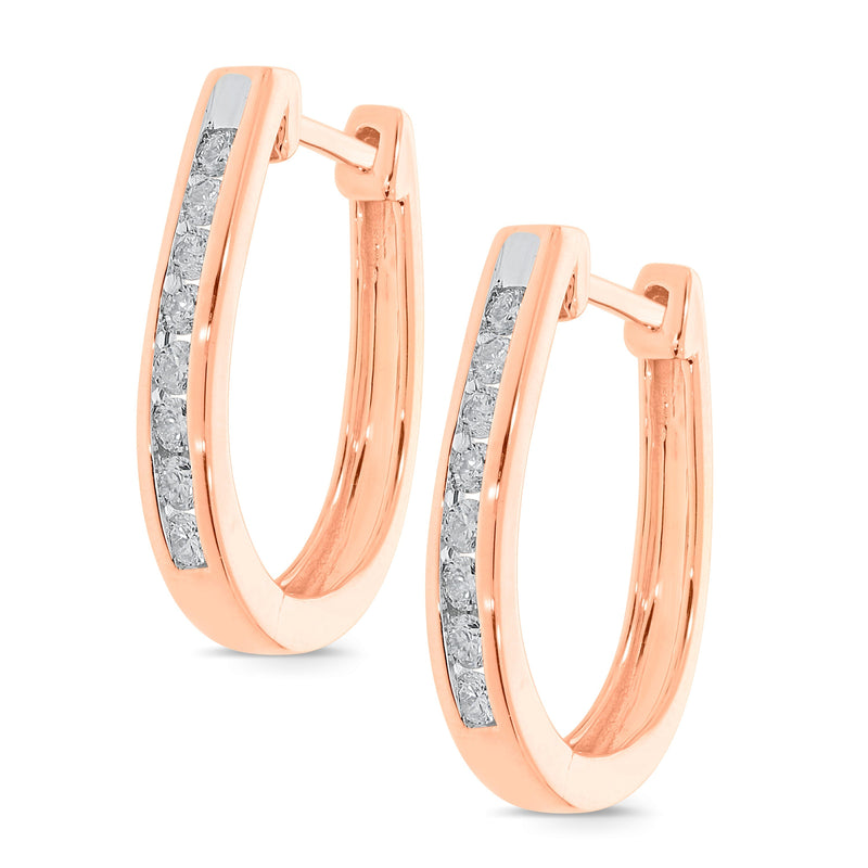 9ct Rose Gold 0.50ct Diamond Huggie Earrings