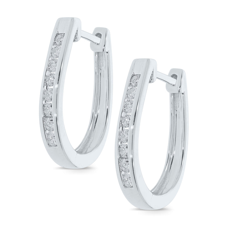 9ct White Gold 0.50ct Diamond Huggie Earrings