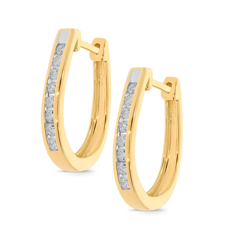 9ct Yellow Gold 0.50ct Diamond Huggie Earrings