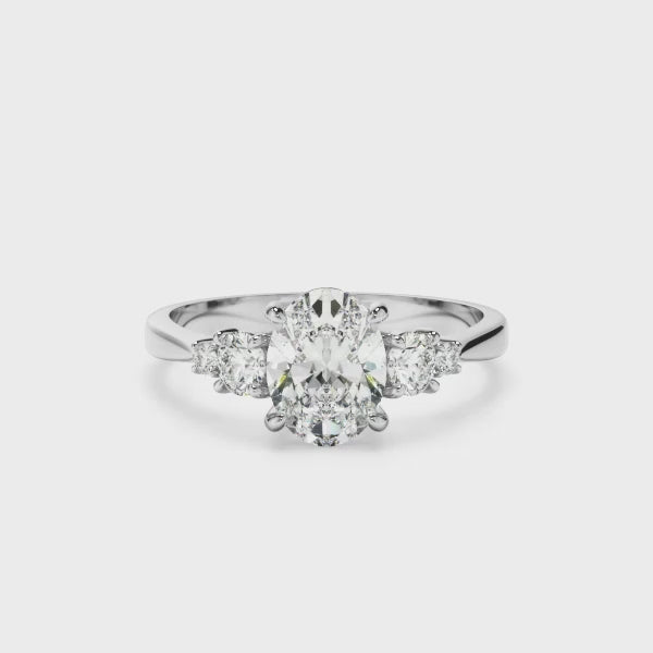 Oval Cut Diamond Five Stone Engagement Ring